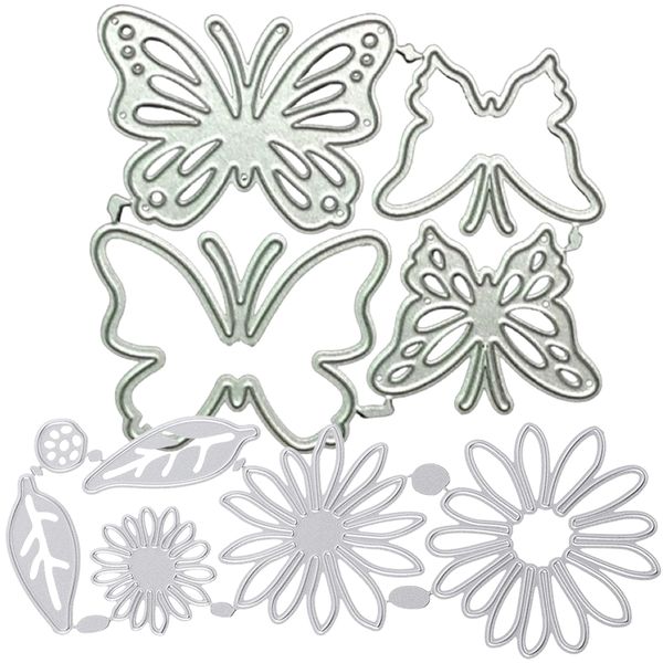 Craft Stationary Wild Flowers &amp; Butterflies Steel Stencil (5.8, 8.2cm)