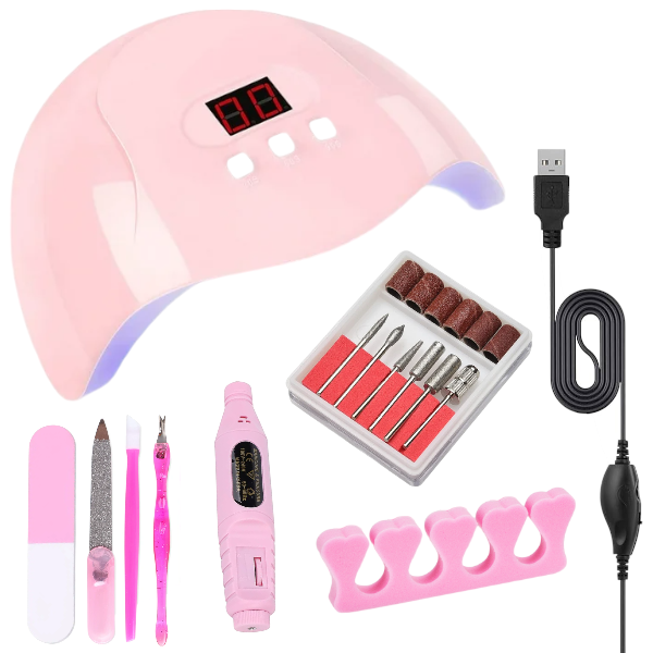 20 Piece DIY Manicure Set For Nail Art Decorations - Pink