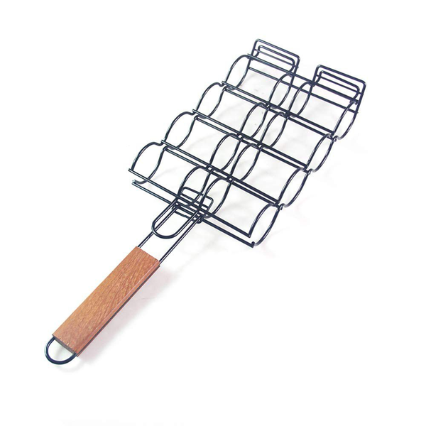 Braai Stainless Steel Corn Grill Basket with Wooden Handle