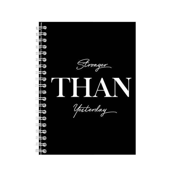 Stronger A5 Notebook Spiral Lined Motivational Sayings Graphic Notepad 153