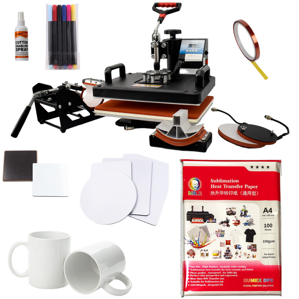 Heat Press 5 in 1 Business Starter Combo - Promotional Product Kit