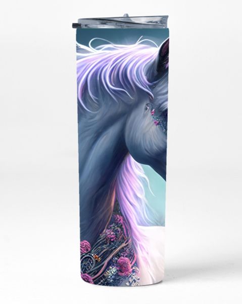 Unicorn 20oz Insulated Skinny Tumbler Sublimation With Straw 026