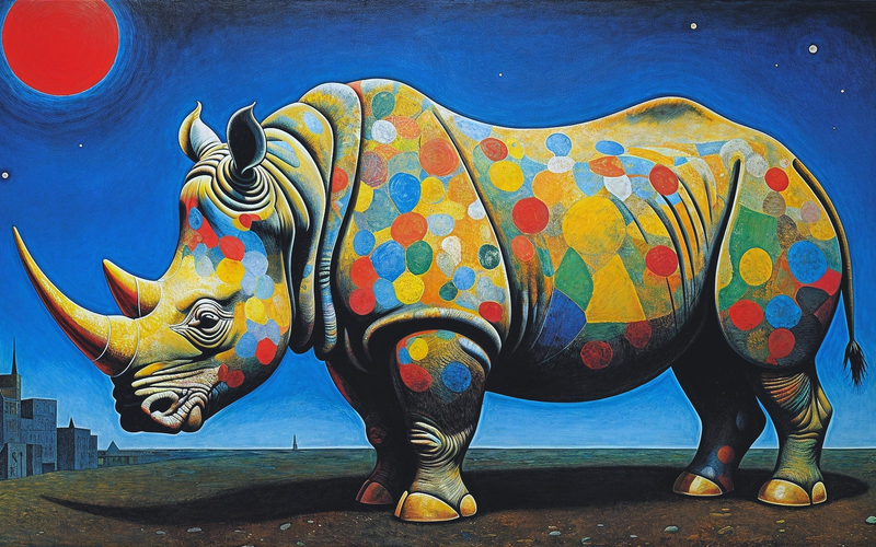Modern Canvas Wall Art Home Decor - Majestic Rhino