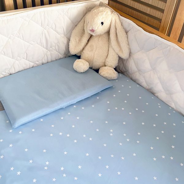Cabbage Creek Cot Duvet Cover Set - White Stars on Blue