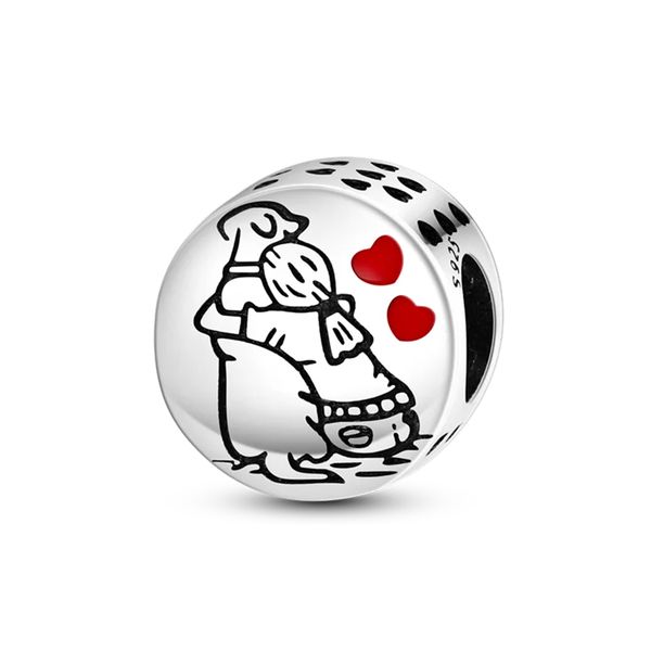 Dog Hug Pet Charm With Engraving For Charm Bracelet