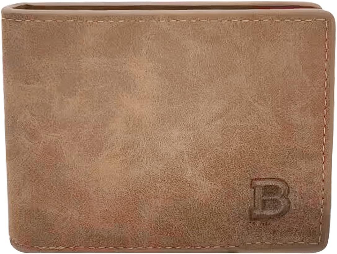 Slim Wallet for Men PU Leather 8 Slots, Bifold Credit Card Holder Zipped