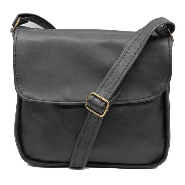 Genuine Leather Klein Crossbody Handbag Black