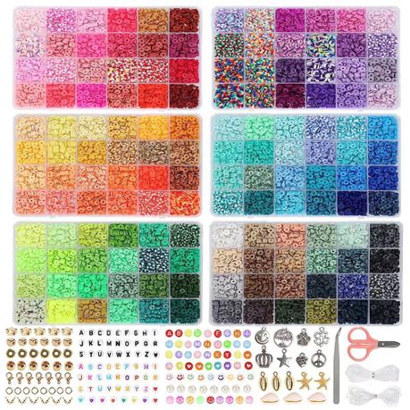 16000 PC Clay Beads Making Kit DIY Flat Preppy Beads for Jewelry Making Image