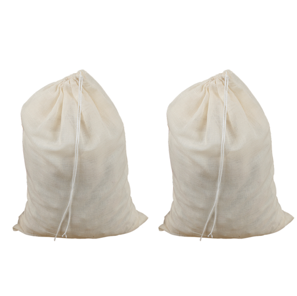 2 Pieces Drawstring Cotton Thick Mesh Bag,Fine Mesh, Delicate Filtration