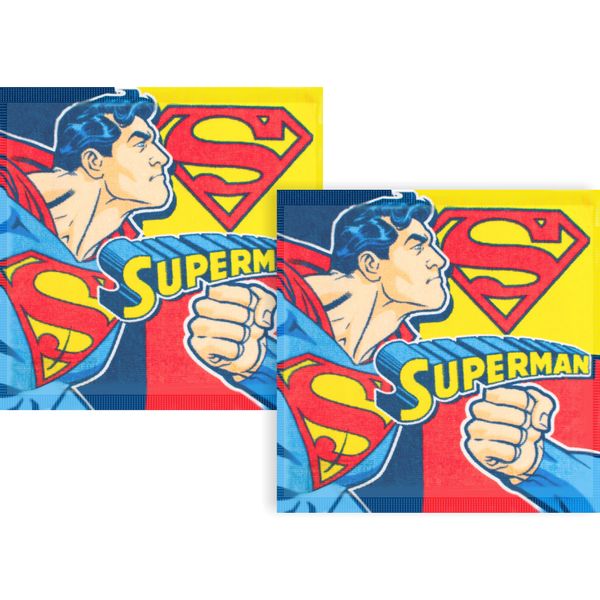 SUPERMAN By DC Official Licensed Kids 100% Cotton Face Cloth - 2 PACK