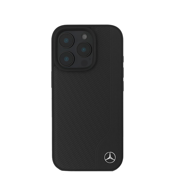MERCEDES-Magsafe Compatible With IPhone 16 Pro Max Black Leather Case