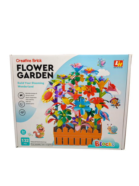 Kids Creative Flower Garden Building Blocks - STEM DIY Toy Kit - 132-Piece