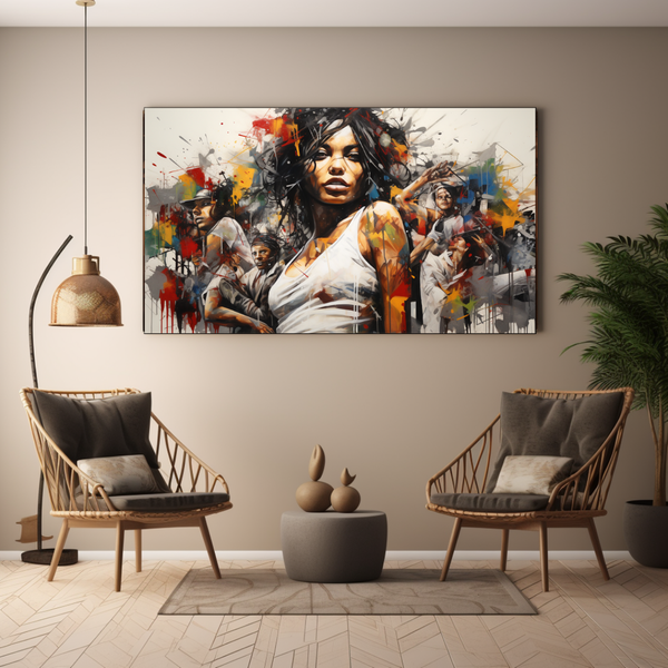 Canvas Wall Art - Tagged Expression Lady - BK0181