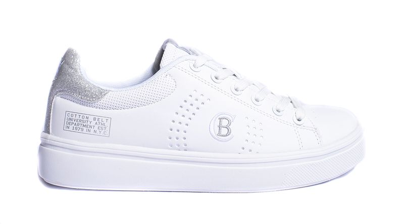 Cotton Belt Flash Women's Sneakers - White/Silver