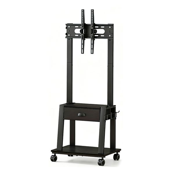 Mobile Floor TV Mount Stand Adjustable With Drawer &amp; 4 Wheels For 23''-60''