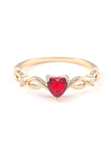 Heart Shaped Rhinestone Embellished Ring