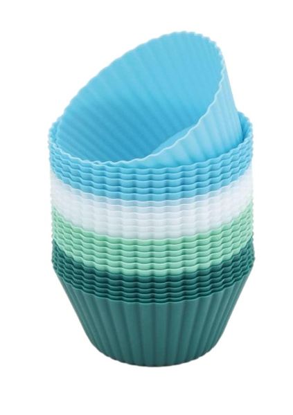 24 Reuseable Silicon Muffin &amp; Cupcake Cases