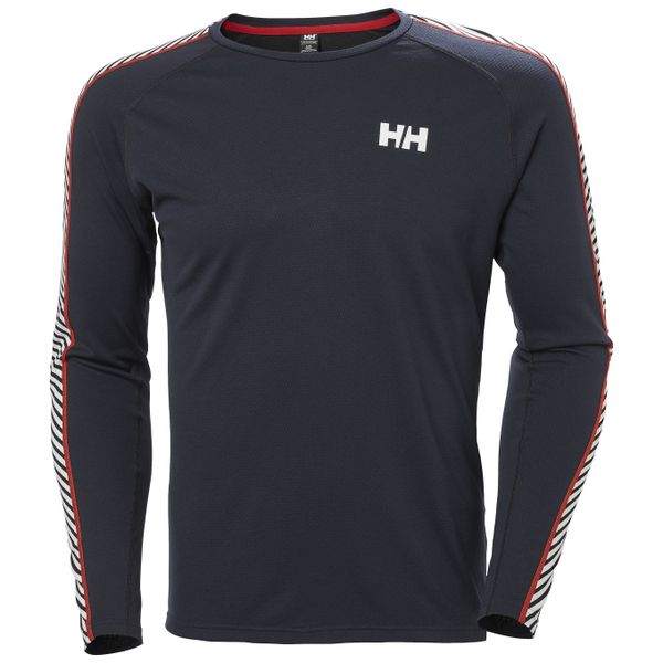 Helly Hansen Men's Lifa Active Stripe Crew Base Layer - Navy