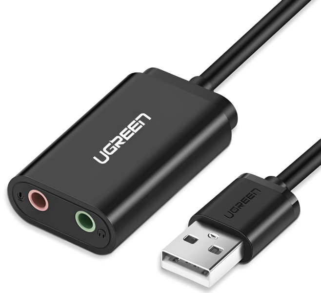 UGREEN High-Fidelity USB to 3.5mm External Stereo Adapter - Ultra-Compact