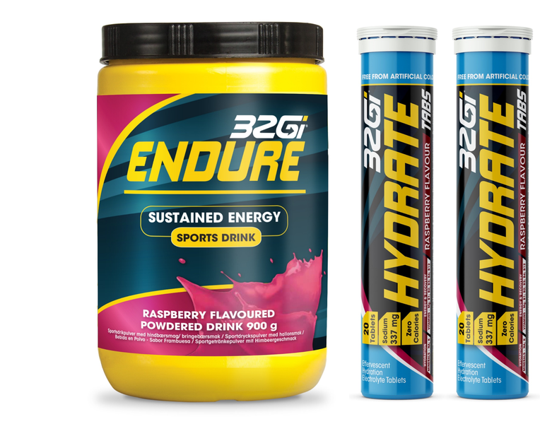 32Gi Endure (900g) &amp; Hydrate (40 tabs) - Raspberry - Combo