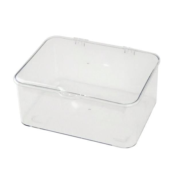 Transparent Stackable Storage Box with Flap Lid 23x19x10cm
