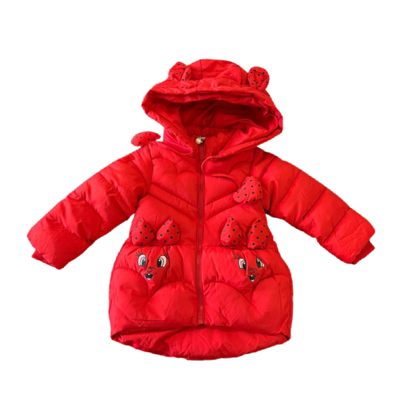 1 x Kids Extra Warm Hooded Coat and Outwear Jacket- Red A
