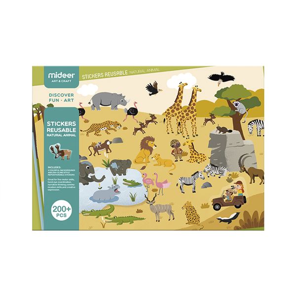 Mideer Reusable Stickers - Animals: 200 Pieces