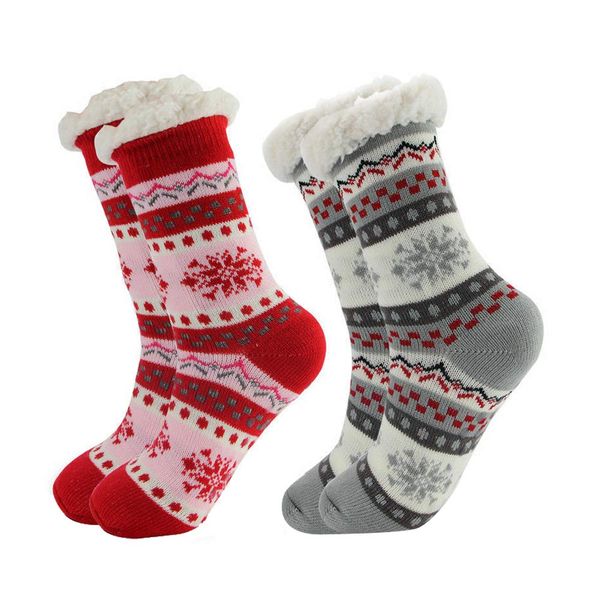 Womenslipper Fuzzy Fleece -Lined Socks -5-11 -2 Pack