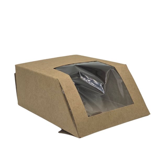 Kraft Wrap Boxes 13 x 9cm with PLA Window - 25 Pack