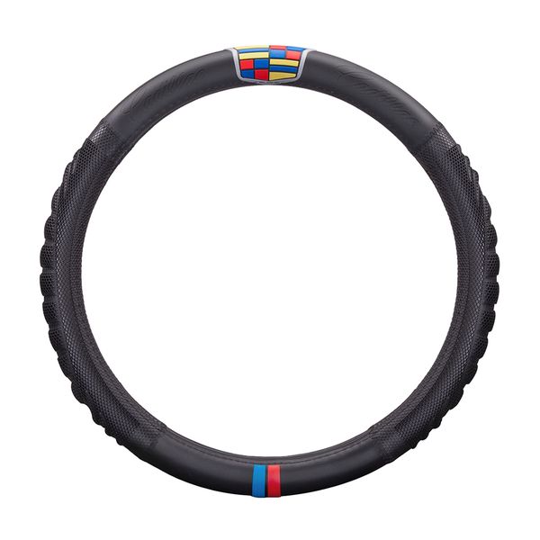 SWC-002-CADILLAC,Universal 3D Feel Non-Slip PU Leather Steering Wheel Cover