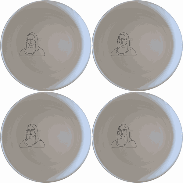 Curvy Fat Mona Lisa Bowl Set of 4 - Range 2