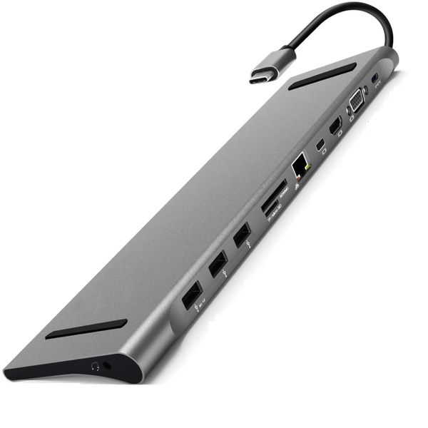 Boo Type-c hub 12 in 1 - Type-c To hdmi / vga / usb / Rj45 / Pd / Sd/Tf hub