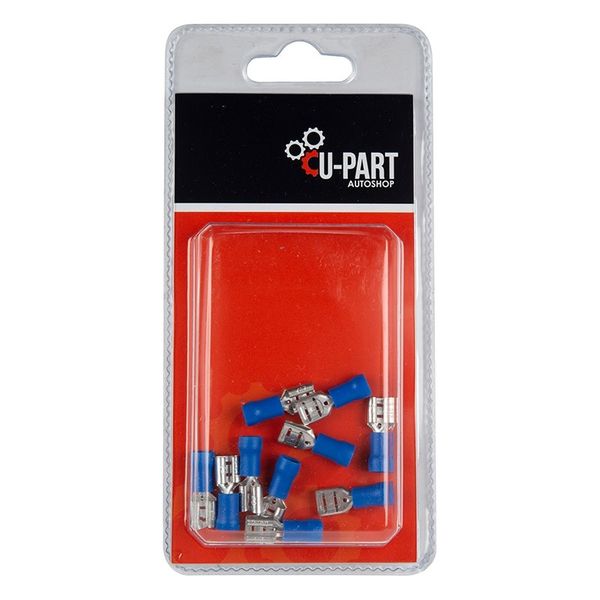 Terminal Blue Female Push On - 1.5-2.5mm x 6.3mm - Bulk Pack of 10