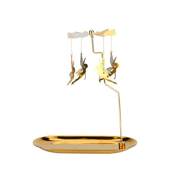 Rotary Candle Holder Spinning Flying Angels Candle Holder Candlestick Decor