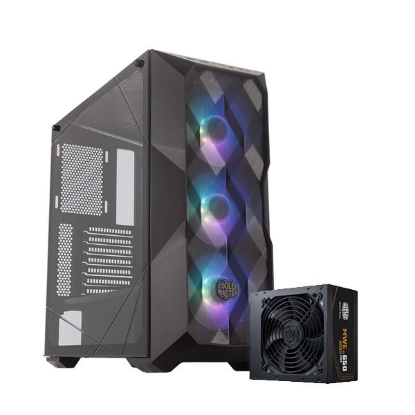 Cooler Master MBox TD500 Mesh With Hub + MWE Bronze V2 230V 650W PSU-BK