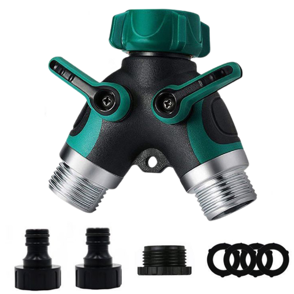 Arfast - Y Type Garden Hose Two-way 3/4" Metal Splitter with TPR Grip