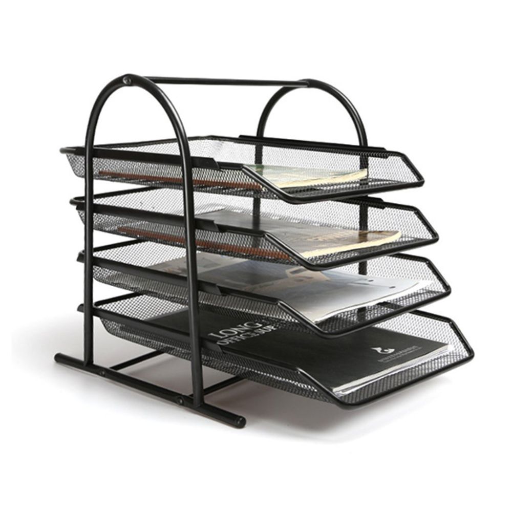 Wire Mesh Metal Desk Letter Tray Set - 4-Tier - Black | Shop Today. Get ...