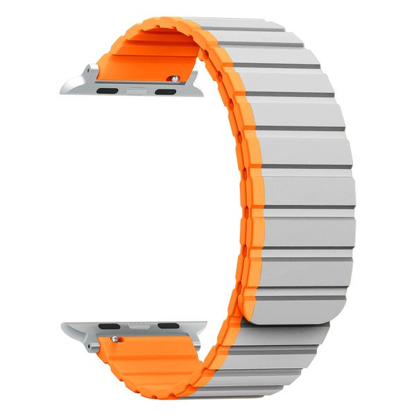 Magnetic Gray Soft Silicone Apple Watch Band In 44/45/46 &amp; 49mm
