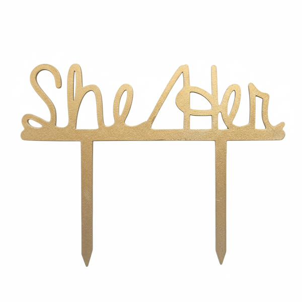 She / Her LGBTQ+ Wedding Cake Topper - Pride &amp; Anniversary Decor