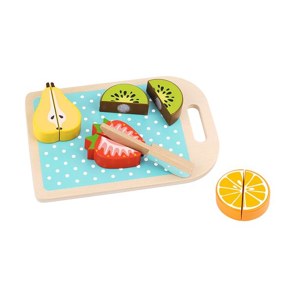 TookyToy Pretend Play Wooden Cutting Fruit Toy Set: 10 Pieces
