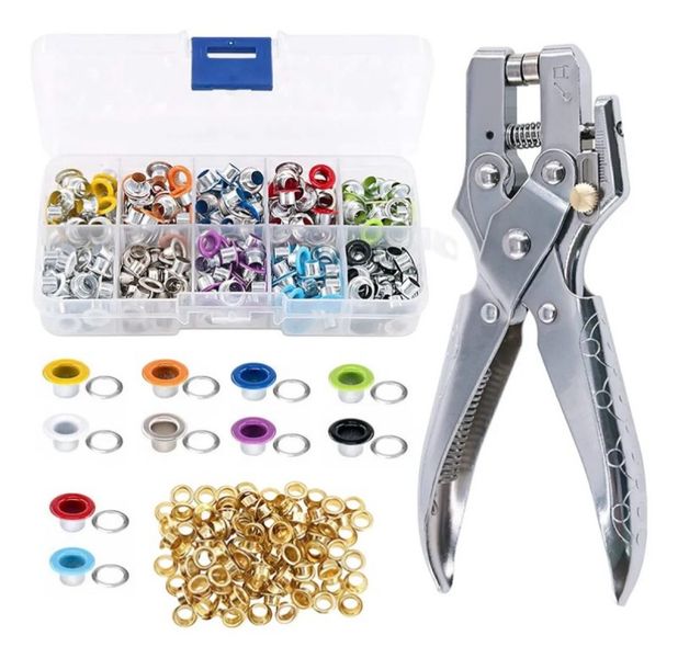 Grommet Pliers&amp;Hole Punch Tool Kit with Easy Installation Setter for Belts