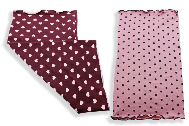 Hearts &amp; Polka Dot - Neck Gaiter Combo Set - Pink