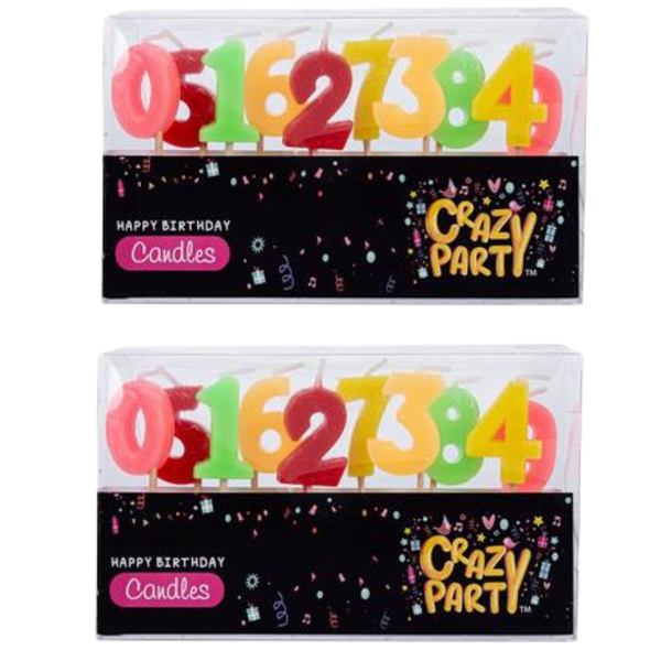 Candles Birthday Small Numbers 10 Piece - 2 Pack