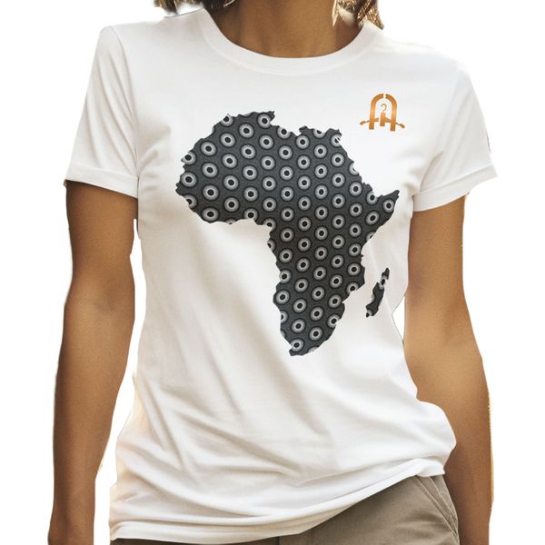 Africa Fashion House Women's AFHxBWST01 Shwe Shwe Sports T-Shirt - White/Black