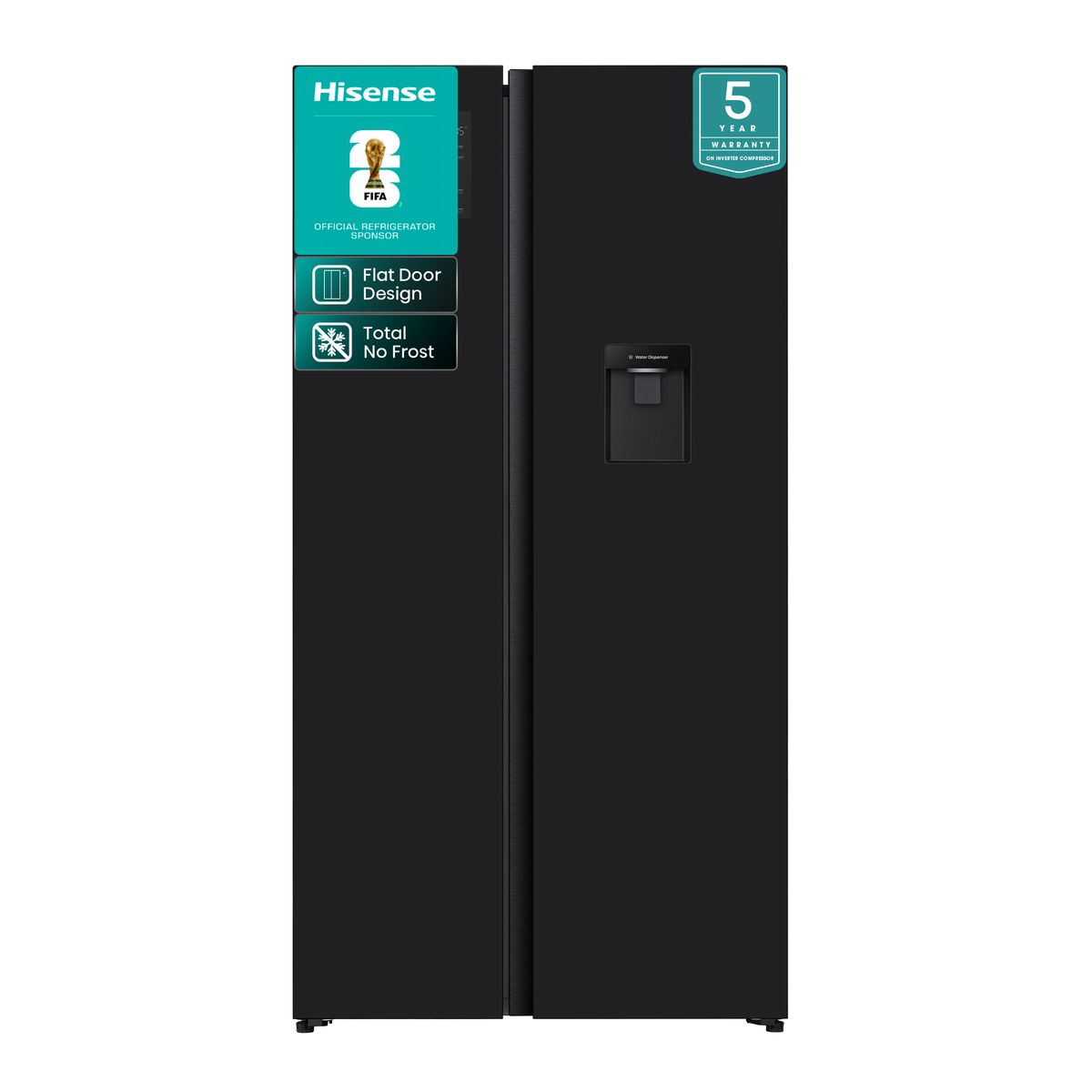 Hisense 541L No Frost Side by Side Fridge with Water Dispenser