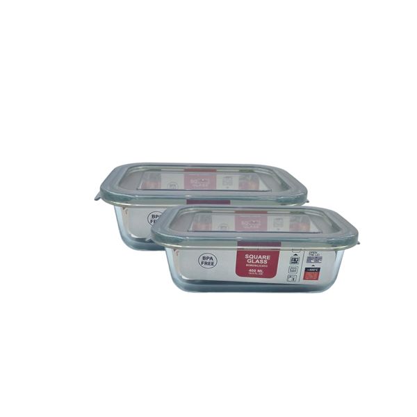 Borosilicate Food Container 400ml - 2pcs