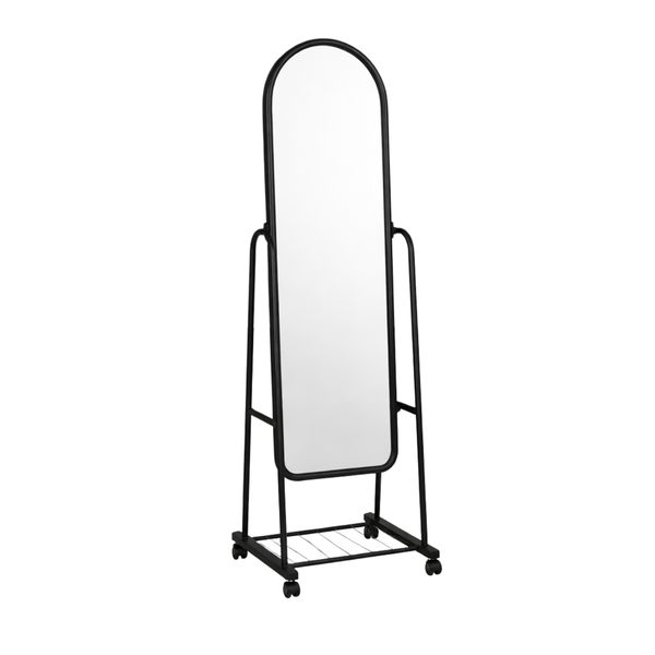 Standing Mirror with Shelf and Wheels - Mobile