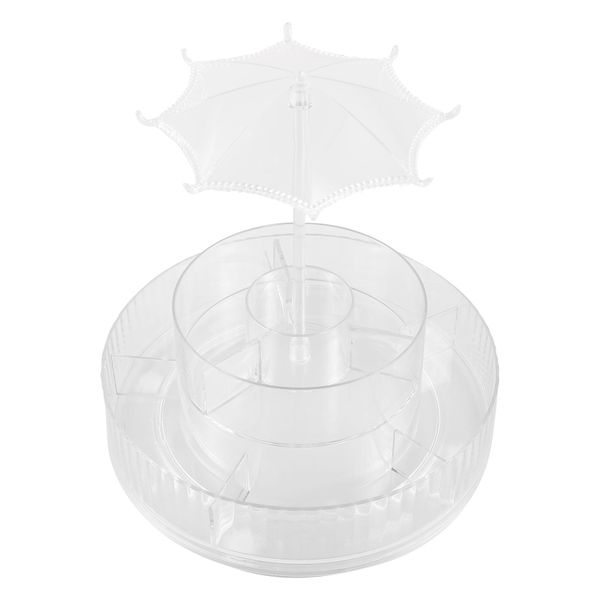 360 Rotating Makeup Organizer With Umbrella Shelve