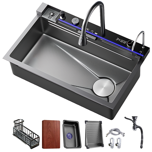 Kitchen Sink DropIn/Topmount Workstation Single Bowl Sink With Temp Control