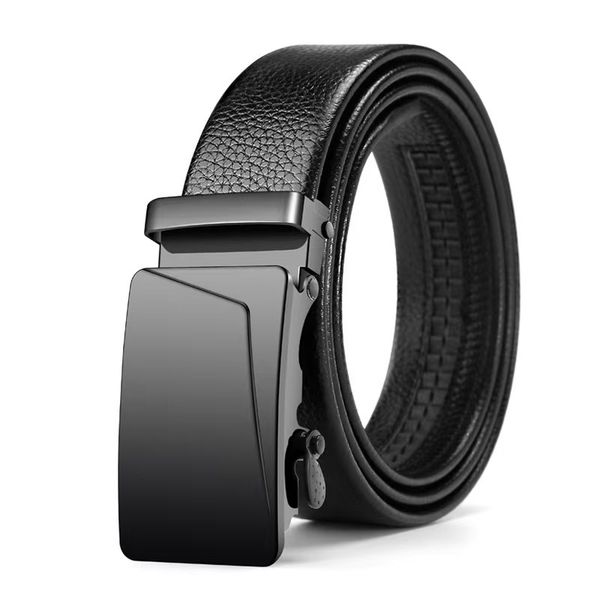 Men Business Casual Belt Automatic Buckle Holiday Gift Box Set - Balck